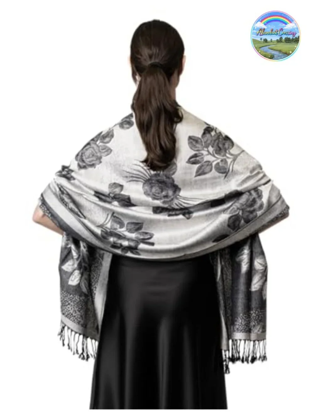 Reversible Paisley Pashmina Shawl Wrap Viscose-Acrylic